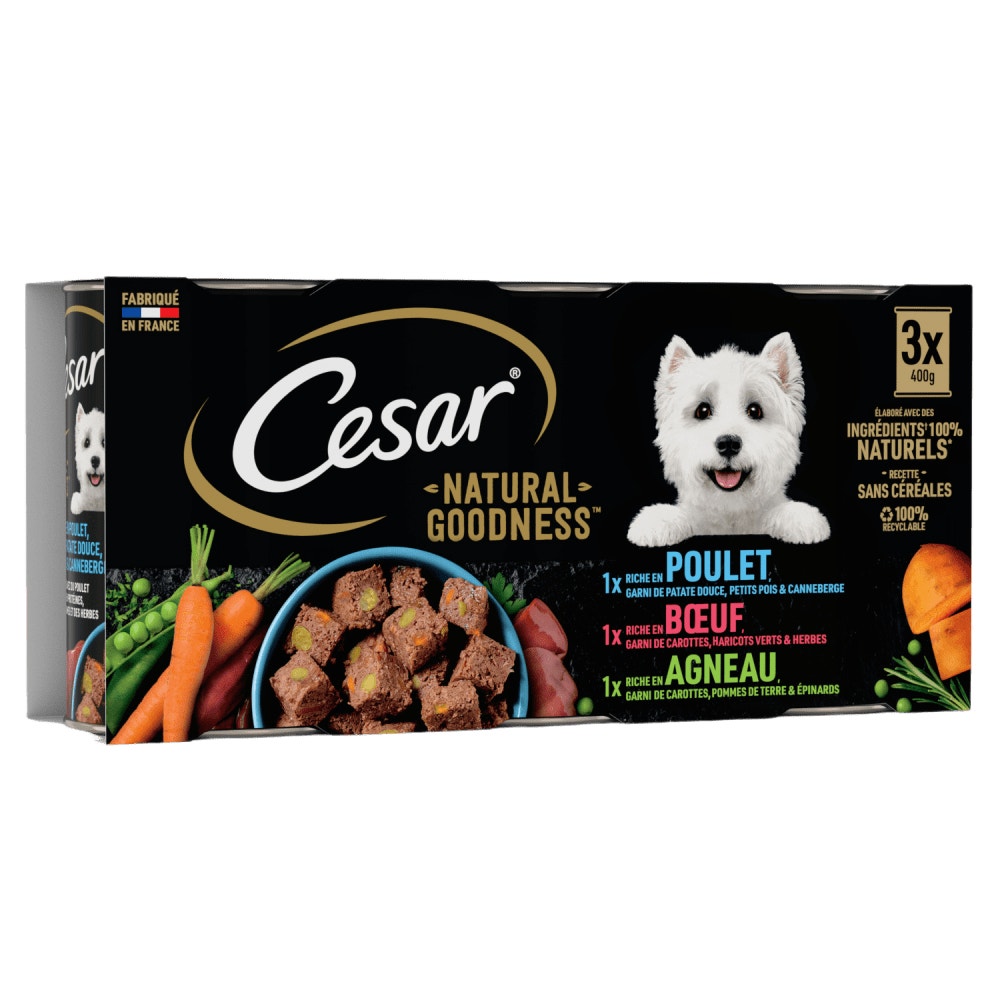 CESAR® Boites NATURAL GOODNESS™ Multi-Variétés 3 X 400g - 1