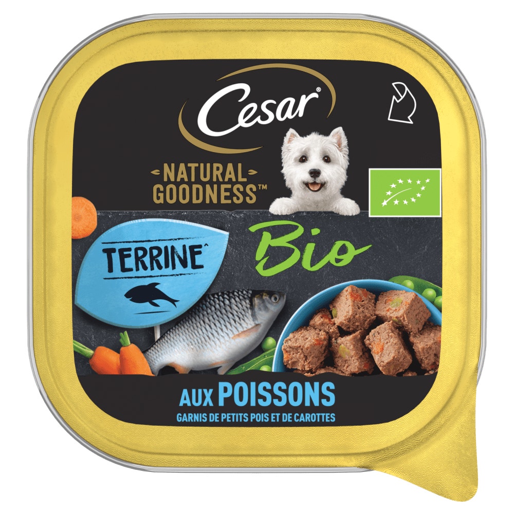 CESAR® Barquette NATURAL GOODNESS™ Bio Terrine aux Poissons 100g - 1