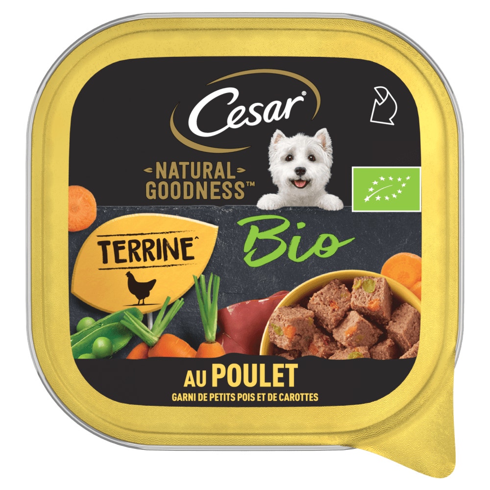 CESAR® Barquette NATURAL GOODNESS™ Bio Terrine au Poulet 100g - 1