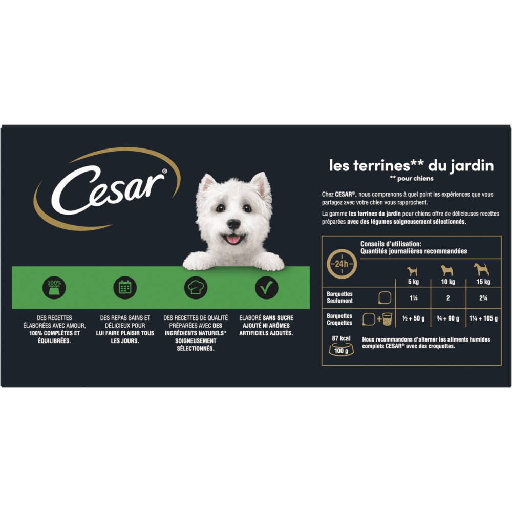 CESAR® Barquettes - Les Terrines Du Jardin 4 X 300g - 2